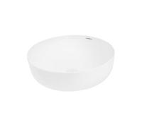 ECD Germany Vasque à poser 400×400×135 mm – Céramique ronde Blanche – Sans kit de vidange