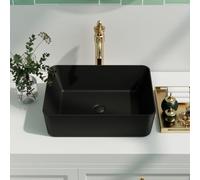 Vasque à Poser Salle de Bain - DeerValley Ally Vasque a Poser Rectangulaire, Vasque à Poser au-dessus du Comptoir Lavabo Salle de Bain 48,3 cm - Noir Mat