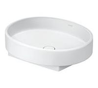 Vasque à poser sur balcon Duravit 241055AC79 55x45cm, sans trou pour robinetterie, trop-plein, finition satinée blanc