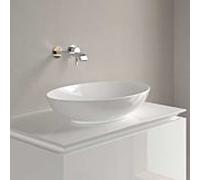 Vasque à poser Villeroy und Boch & Friends 4A4700R1 56x38cm, ovale, sans trou pour robinetterie, céramique blanche Alpin CeramicPlus, sans trop-plein