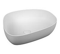 Vasque à poser VitrA Options 5991B401-0016 56 x 44 cm, asymétrique, sans trop-plein ni trou de robinetterie, coloris Edelweiss VC