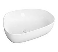 Vasque à poser VitrA Options 5991B403-0016 56 x 44 cm, asymétrique, sans trop-plein ni trou de robinetterie, en vinyle blanc.