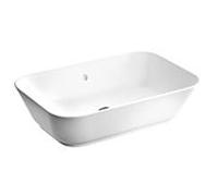 Vasque à poser VitrA Options 7425B003-0012, 59,5 x 39,5 x 15 cm, blanche, rectangulaire, sans trou de robinetterie, avec trop-plein