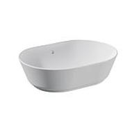 Vasque à poser VitrA Options 7427B003-0012, 54,5 x 40 x 15 cm, ovale, blanche, sans trou de robinetterie, avec trop-plein