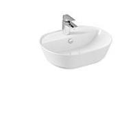 Vasque à poser VitrA Options 7428B003-0001 54,5 x 43 x 15 cm, ovale, blanche, trou de robinetterie central, avec trop-plein