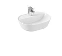 Vasque à poser VitrA Options 7428B003-0041, 54,5 x 43 x 15 cm, ovale, blanche, trou de robinetterie central, sans trop-plein