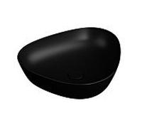 Vasque à poser VitrA Plural 7812B483-0016, 47 x 40 x 13 cm, noir mat, asymétrique, sans trop-plein ni trou de robinetterie.