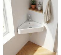 Vasque à suspendre d'angle en céramique blanche 42,5cm