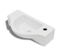 Vasque à trou pour robinet céramique Blanc pour salle de bain