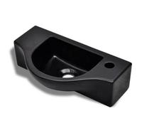 Vasque à trou pour robinet céramique Noir pour salle de bain