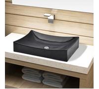 vidaXL Vasque rectangulaire en céramique 65 x 39 cm Noir