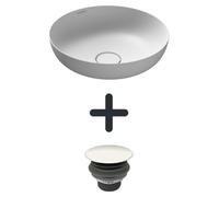 Vasque de lavabo Kaldewei MIENA, modèle 3181, diamètre 38 cm, ensemble comprenant une bonde de vidange permanente