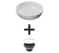 Vasque de lavabo Kaldewei MIENA, modèle 3193, diamètre 31 cm, ensemble comprenant une bonde de vidange permanente