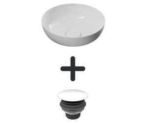 Vasque de lavabo Kaldewei MIENA, modèle 3193, diamètre 31 cm, ensemble comprenant une bonde de vidange permanente