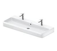 Vasque double Duravit Collection One 2382120024 120 x 47 cm, 2 trous de robinetterie, trop-plein, plage de robinetterie, blanc brillant