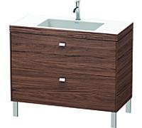 vasque Duravit Brioso c-bonded avec soubassement BR4702O1021 100x48, Nussbaum Dunkel / chrome, 2000