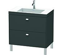 vasque Duravit Brioso c-bonded avec sous-structure BR4701O1049, 80x48cm, Graphit Matt / chrome, 2000 .