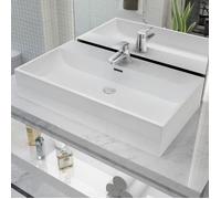 Vasque en céramique blanche VIDAXL - 76x42,5x14,5 cm - Rectangulaire - A poser