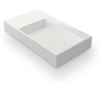 Vasque FABIOLA II G 90 cm suspendue ou à poser en Solid Surface Blanc - Lavabo salle de bain