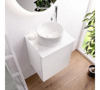 Vasque hansgrohe Xuniva S avec meuble bas evineo ineo4 l: 45,5 cm, 1 porte, charnières réversibles,, 61070450+BE0230WH+BE0910WH,