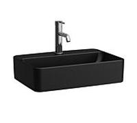 Vasque Laufen SAVOY H8169457161041 38 x 55 cm, rectangulaire, avec trop-plein, 1 trou de robinetterie, noir mat