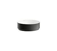 Vasque Laufen UNISONO H512UO2B991121 325 x 325 x 106 mm, sans plage de robinetterie, sans perçage pour robinetterie, sans trop-plein, noir et blanc