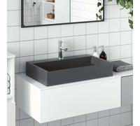 vidaXL Lavabo 120x46x11 cm fonte minérale/fonte de marbre anthracite