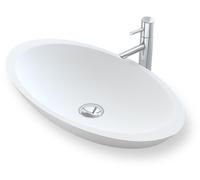 Vasque Ovale FIONA 60 cm en Solid Surface - Blanc - Lavabo Salle de Bain
