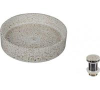 Vasque ronde beige ELPIS à poser 42,5x42,5x10 cm en pierre