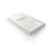 Vasque salle de bain 80 cm suspendue blanche sans percement en Solid surface - Passoa II D