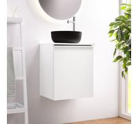 Vasque Scarabeo Glam avec meuble bas evineo ineo4 l: 45,5 cm, 1 porte, charnières réversibles,, 180849BK+BE0230WH+BE0910WH,
