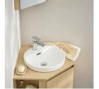 Vasque semi encastrée ronde en céramique blanche 37cm