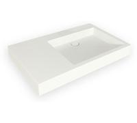 Vasque suspendue PASSOA II D en Solid Surface Blanc 80 cm - Lavabo Salle de Bain Design Moderne