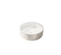 VASQUE TERRAZZO GRIS - Diam 35cm x 12cm - RONDE EN CERAMIQUE BLANC MAT