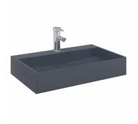Vasque - vidaXL - anthracite - fonte - 60x38x11 cm - Installation sur plan - Évacuation Ø 4 5 cm 51663