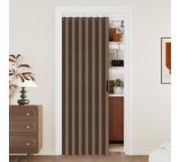 Vatge Rideaux de Porte pour Portes - Rideaux Marron pour placards, Portes, séparateur de pièce, 1 Rideau avec Embrasse, 99 x 198 cm, Marron