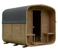Vatsauna Tuin : Sauna d'extérieur - Diamètre : 220 cm - Poêle à bois de 16,5 kW - Bois de sapin scandinave