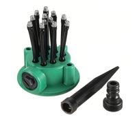 Vayliro Lot de 3 arroseurs de jardin avec 12 bras flexibles - Pour pelouse, plantes, fleurs, légumes, grandes surfaces, vert