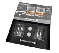 VB VIN BOUQUET FI 1552 SET Coffret whisky premium avec verres design montagne 360 ml, 2 pierres de granit réfrigérantes, pince en acier inoxydable, présentation dans un coffret cadeau