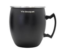 VB VIN BOUQUET FIK 1470 Tasse à cocktail noire de 450 ml, style Moscow Mule, acier inoxydable, résistante et élégante, idéale pour les cocktails et les boissons froides