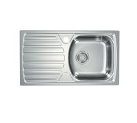 VBChom Alveus Basic 170 Évier encastrable avec trou de robinetterie 780 x 435 mm Pour camping, cuisine et cuisine, argent