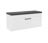 VBChome Armoire à chaussures avec assise et espace de rangement - 100 x 35 x 49 cm - Blanc - Poignées - Organiseur à chaussures - Aspect bois - Compartiments pliants - Étagère à chaussures - Couloir -