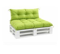 VBChome Coussin pour palette 120 x 80 cm / 120 x 40 cm - Palettes Euro - Meubles - Coussins pour palettes - Jardin - Balcon - 12 couleurs - Rembourrage en flocons de mousse - Couleur citron vert - Lot