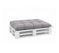 VBChome Coussin pour palettes Euro, pour meubles, pour le jardin et le balcon, 12 couleurs, rembourrage en flocons de mousse, gris, 120 x 80 cm