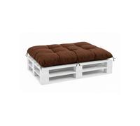VBChome Coussin pour palettes Euro, pour meubles, pour le jardin et le balcon, 12 couleurs, rembourrage en flocons de mousse, coussin d'assise 120 x 80 cm, marron
