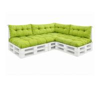 VBChome Coussins pour palettes 120 x 80, 120 x 40 et 70 x 40 cm - Meubles en palettes Euro, coussins pour palettes de jardin - 12 couleurs, rembourrage en flocons de mousse, couleur citron vert, lot d