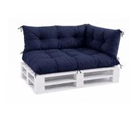 VBChome Coussins pour palettes 120 x 80, 120 x 40 et 70 x 40 cm - Meubles en palettes Euro, coussins pour palettes, jardin, balcon - 12 couleurs, rembourrage en flocons de mousse, bleu marine - Lot de
