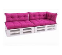VBChome Coussins pour palettes 120 x 80, 120 x 40 et 70 x 40 cm pour palettes Euro, meubles, support de palette, jardin – 12 couleurs, rembourrage en flocons de mousse, rose – lot de 5