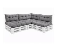 VBChome Coussins pour palettes 120 x 80, 120 x 40 et 70 x 40 cm pour palettes Euro, meubles, support de palette, jardin, balcon, 12 couleurs, rembourrage en flocons de mousse, gris, lot de 7