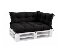 VBChome Coussins pour palettes 120 x 80, 120 x 40 et 70 x 40 cm pour palettes Euro, meubles, support de palette, jardin – 12 couleurs, rembourrage en flocons de mousse, noir – lot de 3